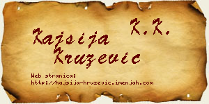 Kajsija Kružević vizit kartica